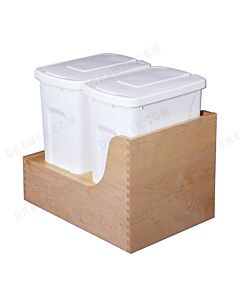 Hard Maple Undermount Recycle Drawer Fits 15" opening 