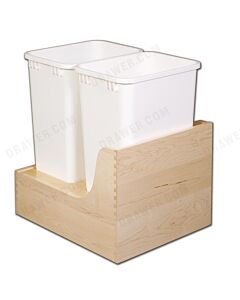 Hard Maple Undermount Recycle Drawer Fits 18" opening