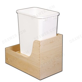 Hard Maple Undermount Recycle Drawer 50qt Bin Fits 12