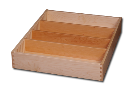 Drawer with multiple vertical grooves